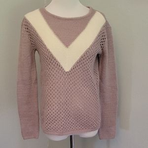 Purple open knit sweater